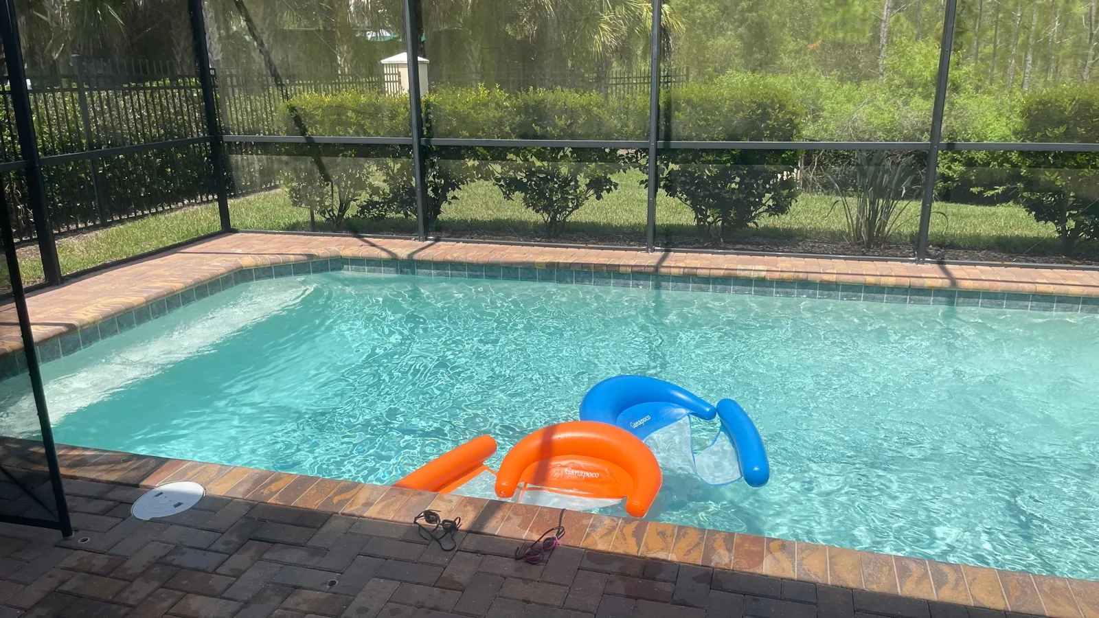 Private pool at Nice Palms during a family stay