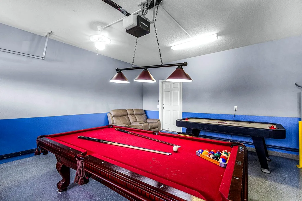 Game room with billiards table